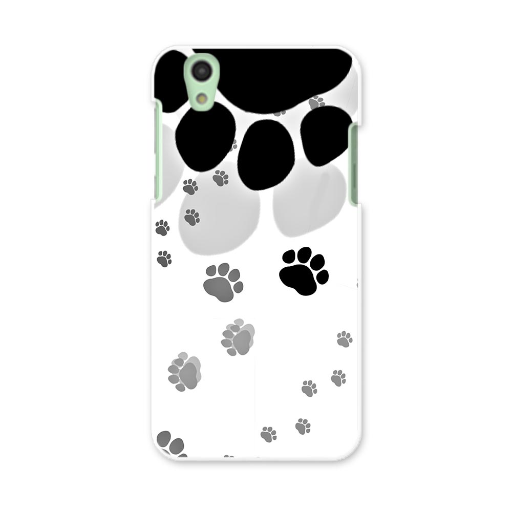 SH-01K AQUOS sense アクオス センス sh01k docomo ドコモ スマホ カバー スマホケース スマホカバー PC ハードケース 動物　足跡　白　黒 010216