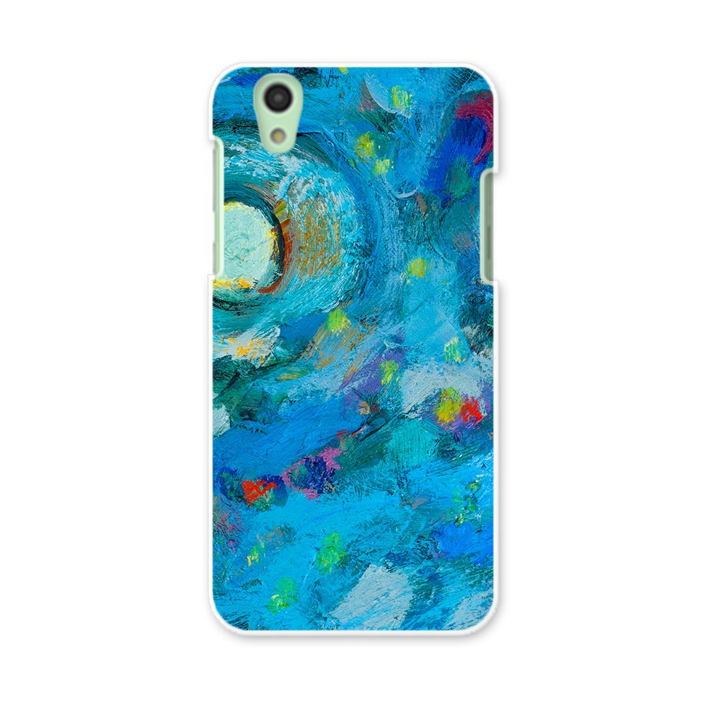 SH-01K AQUOS sense アクオス センス sh01k docomo ドコモ スマホ カバー スマホケース スマホカバー PC ハードケース 青　水色　絵画 012054