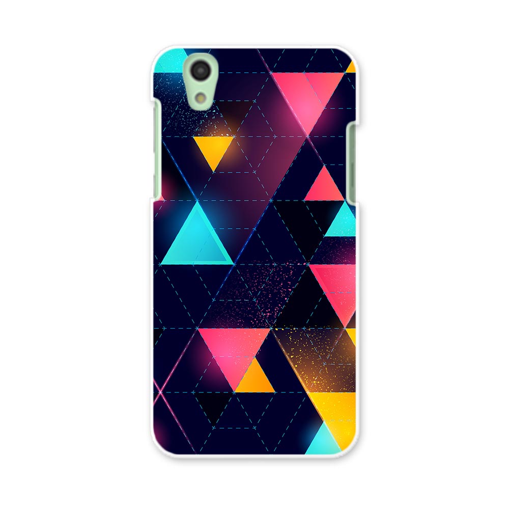 SH-01K AQUOS sense アクオス センス sh01k docomo ドコモ スマホ カバー スマホケース スマホカバー PC ハードケース 三角　ピンク　水色 012558