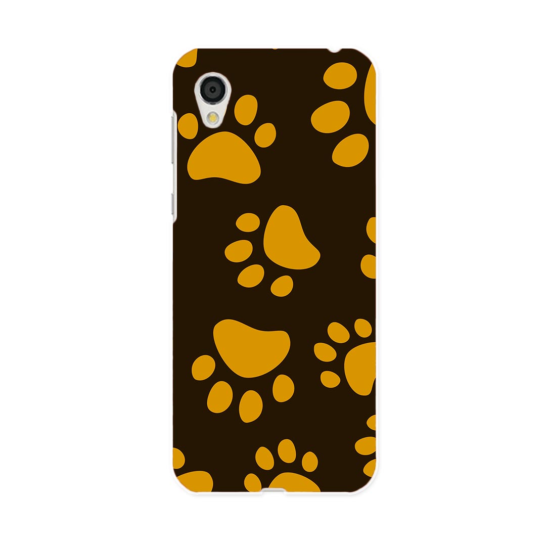SH-01L AQUOS sense2 アクオス センスツー docomo ドコモ sh01l スマホ カバー スマホケース スマホカバー PC ハードケース 000062 足跡 犬 模様
