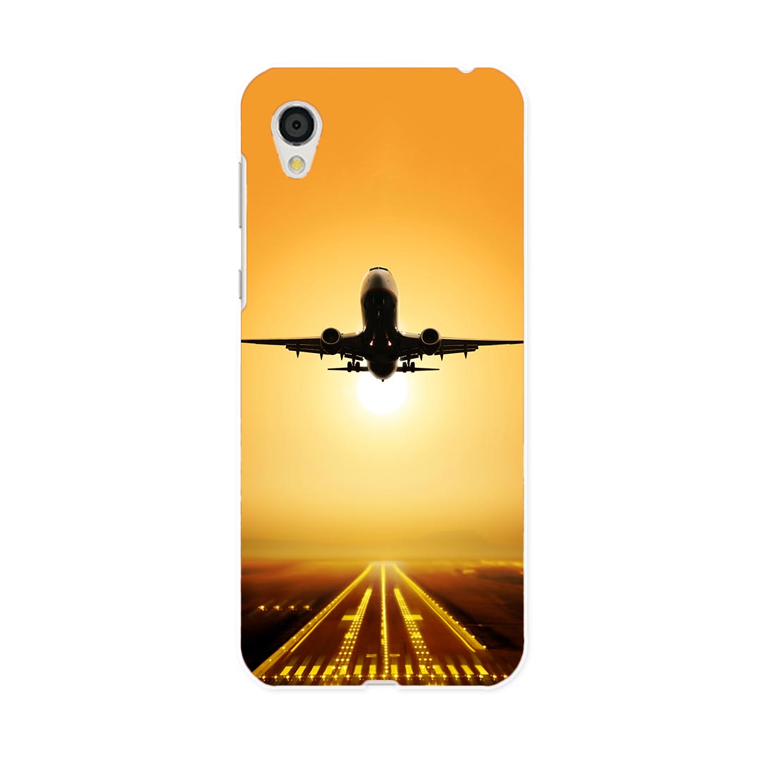 SH-01L AQUOS sense2 アクオス センスツー docomo ドコモ sh01l スマホ カバー スマホケース スマホカバー PC ハードケース 000850 飛行機　夕焼け