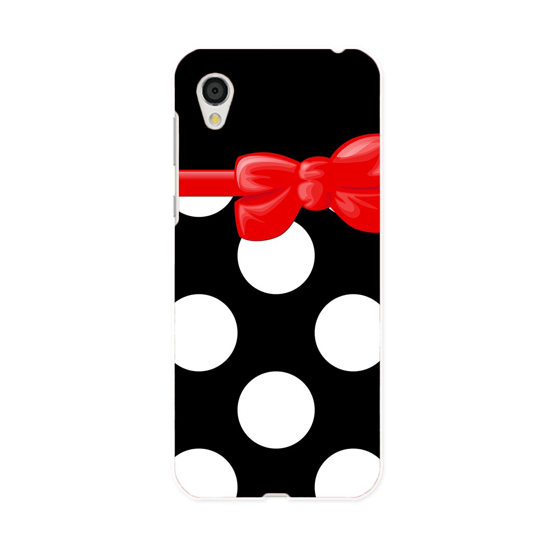 SH-01L AQUOS sense2 アクオス センスツー docomo ドコモ sh01l スマホ カバー スマホケース スマホカバー PC ハードケース 002346 リボン　水玉　黒