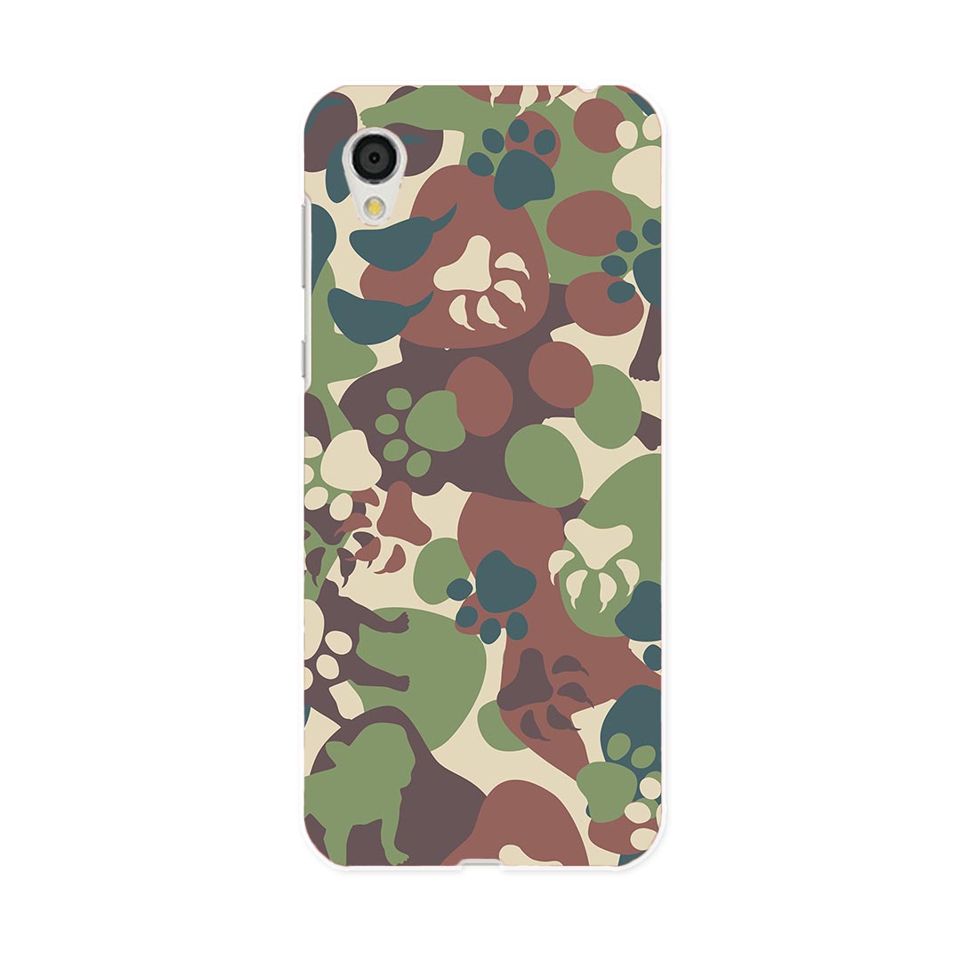 SH-01L AQUOS sense2 アクオス センスツー docomo ドコモ sh01l スマホ カバー スマホケース スマホカバー PC ハードケース 004655 迷彩　カモフラ　犬