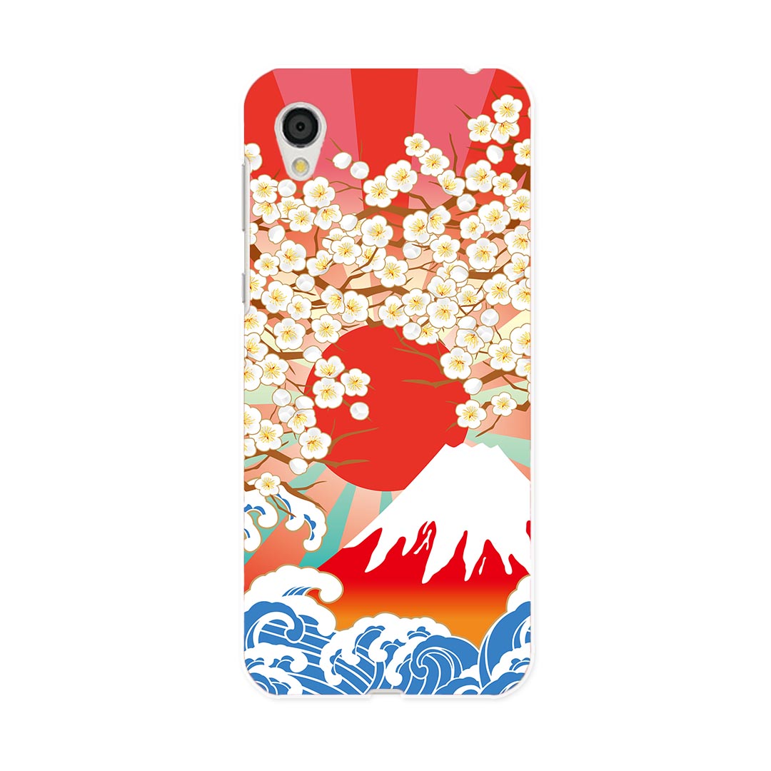SH-01L AQUOS sense2 アクオス センスツー docomo ドコモ sh01l スマホ カバー スマホケース スマホカバー PC ハードケース 005475 和風 和柄 富士山