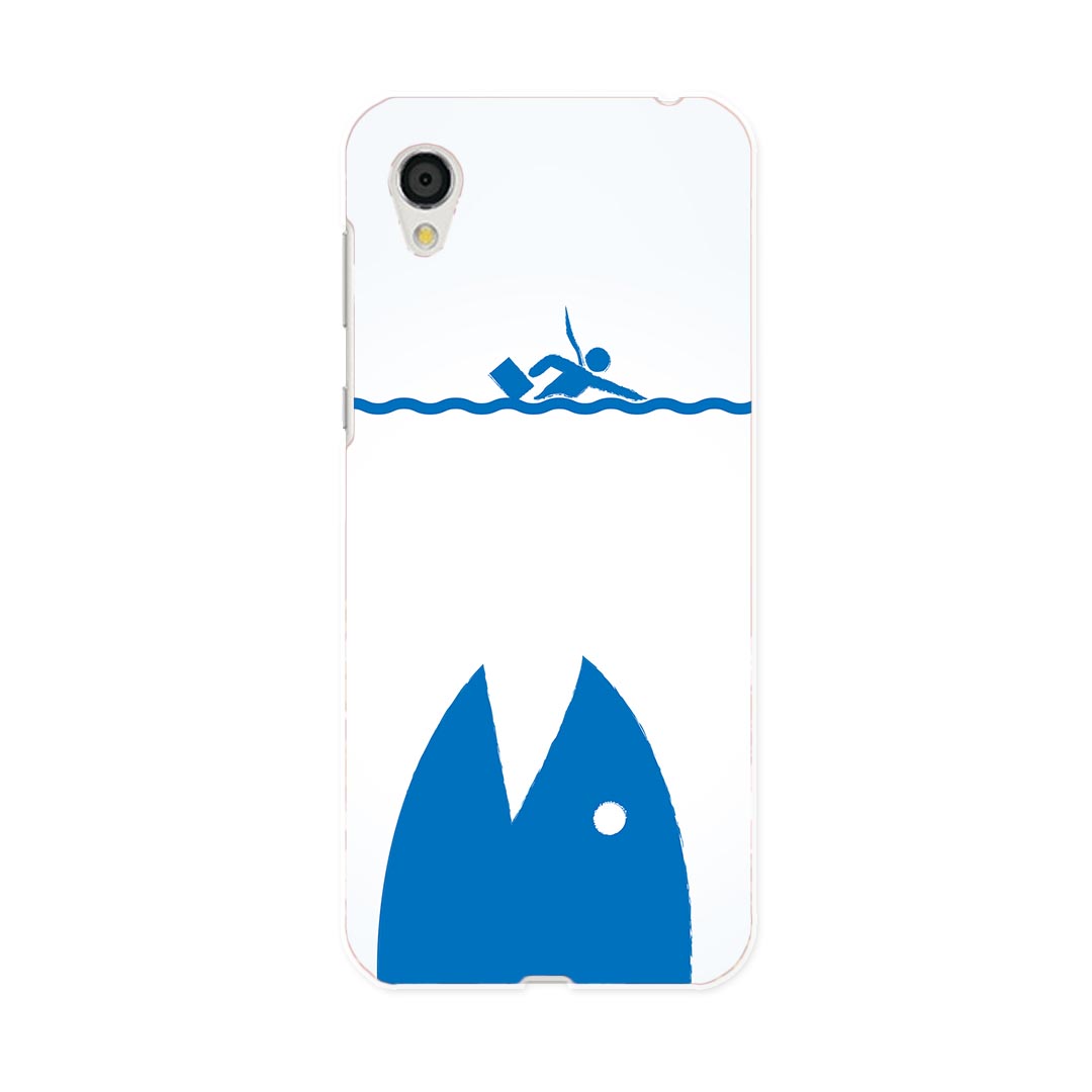 SH-01L AQUOS sense2 アクオス センスツー docomo ドコモ sh01l スマホ カバー スマホケース スマホカバー PC ハードケース 006533 人物　魚　イラスト