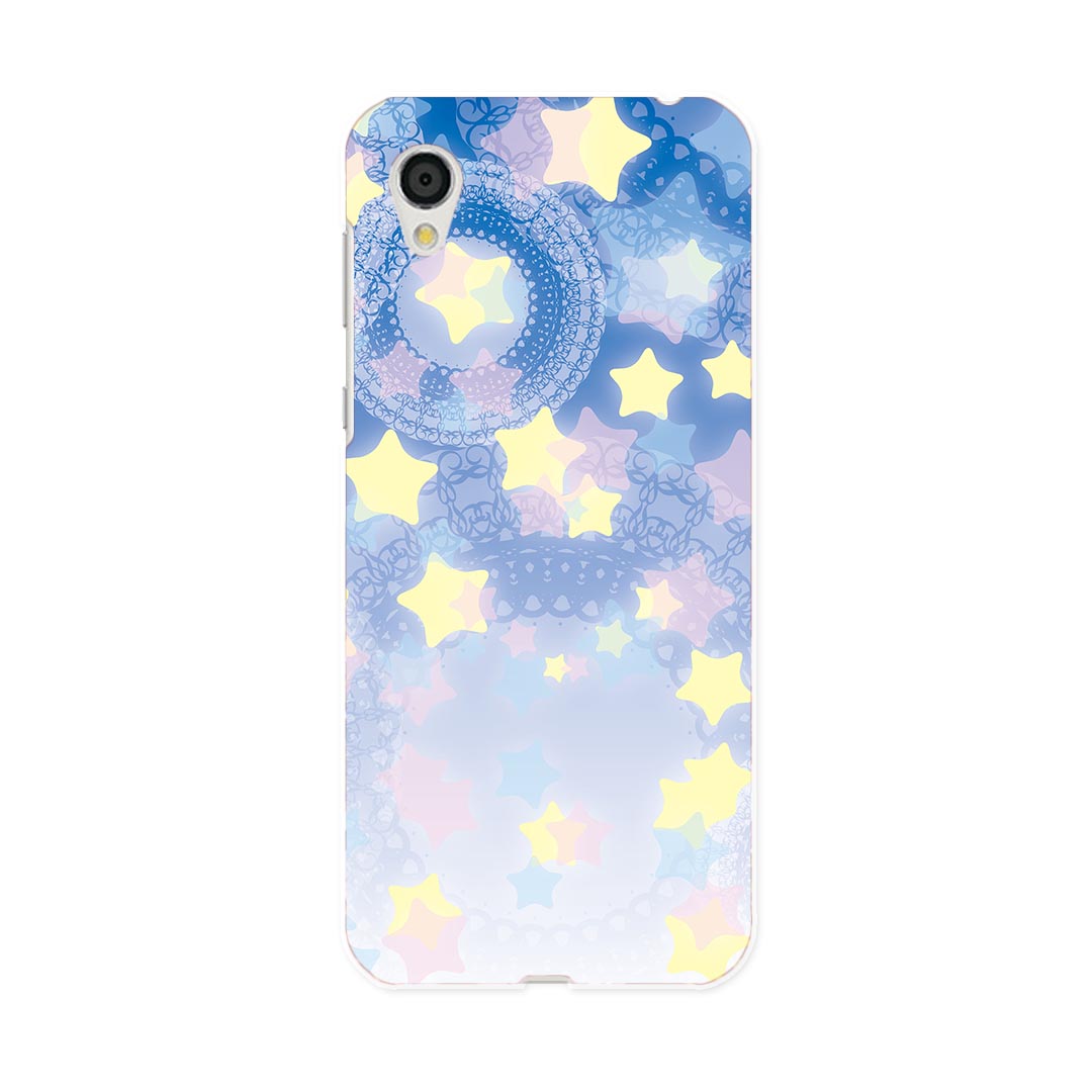 SH-01L AQUOS sense2 アクオス センスツー docomo ドコモ sh01l スマホ カバー スマホケース スマホカバー PC ハードケース 007992 星　スター　レース　模様　パステル