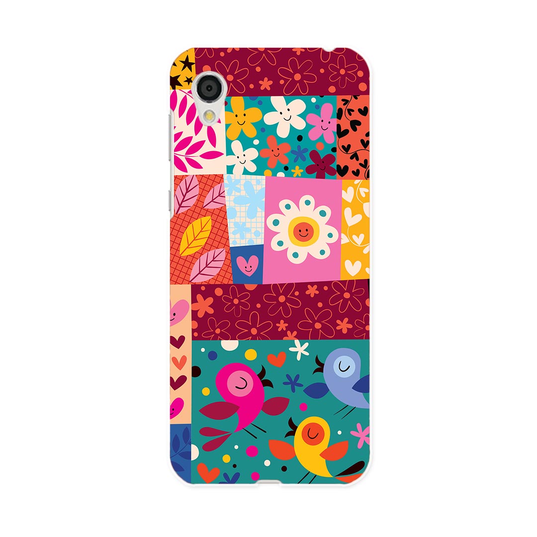 SH-01L AQUOS sense2 アクオス センスツー docomo ドコモ sh01l スマホ カバー スマホケース スマホカバー PC ハードケース 008075 花　フラワー　ハート　鳥　カラフル