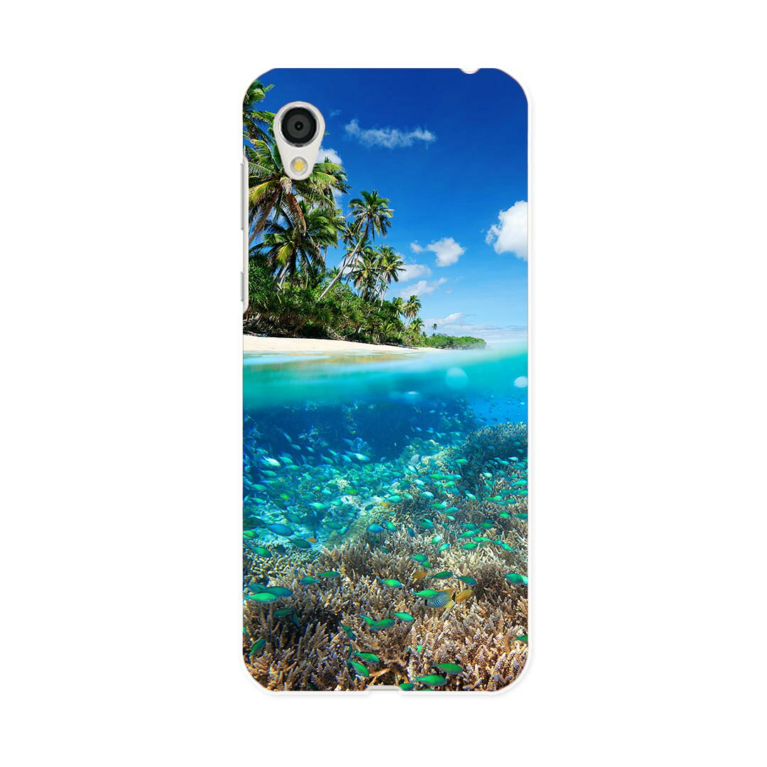 SH-01L AQUOS sense2 アクオス センスツー docomo ドコモ sh01l スマホ カバー スマホケース スマホカバー PC ハードケース 010843 海　砂浜　写真