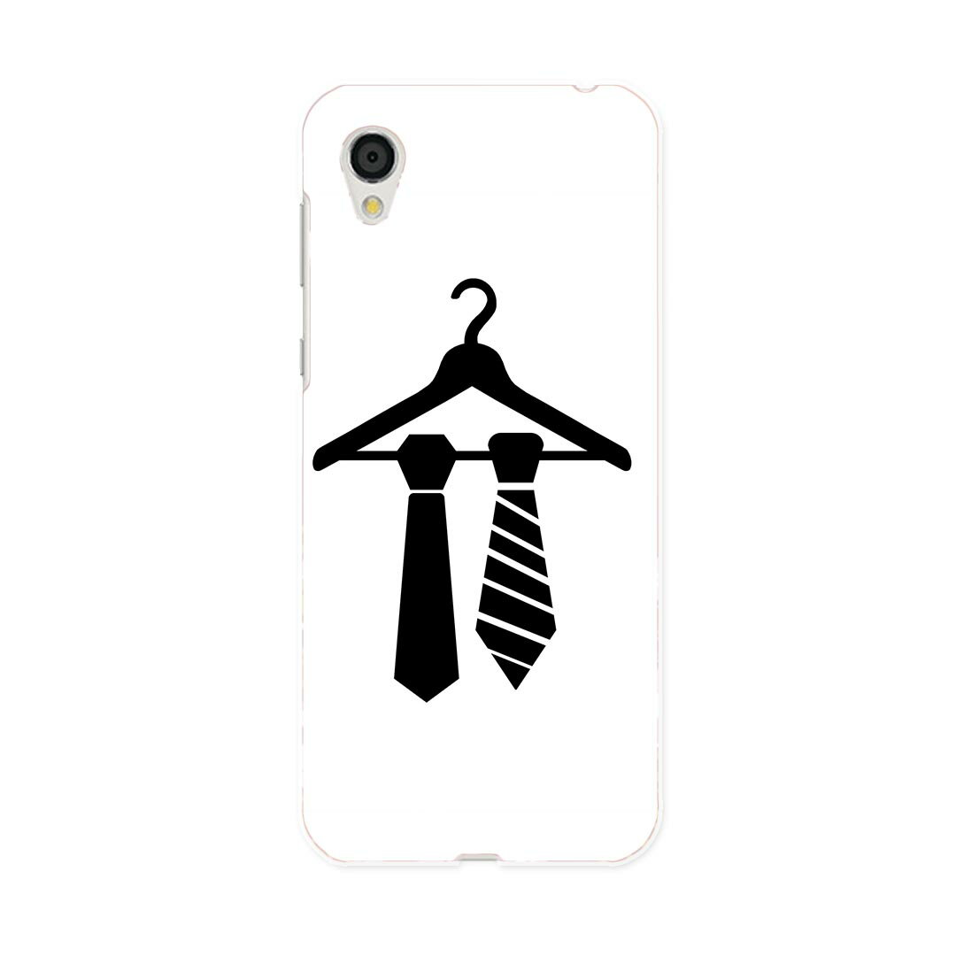 SH-01L AQUOS sense2 アクオス センスツー docomo ドコモ sh01l スマホ カバー ケース スマホケース スマホカバー PC ハードケース 015542 ネクタイ ハンガー モノクロ