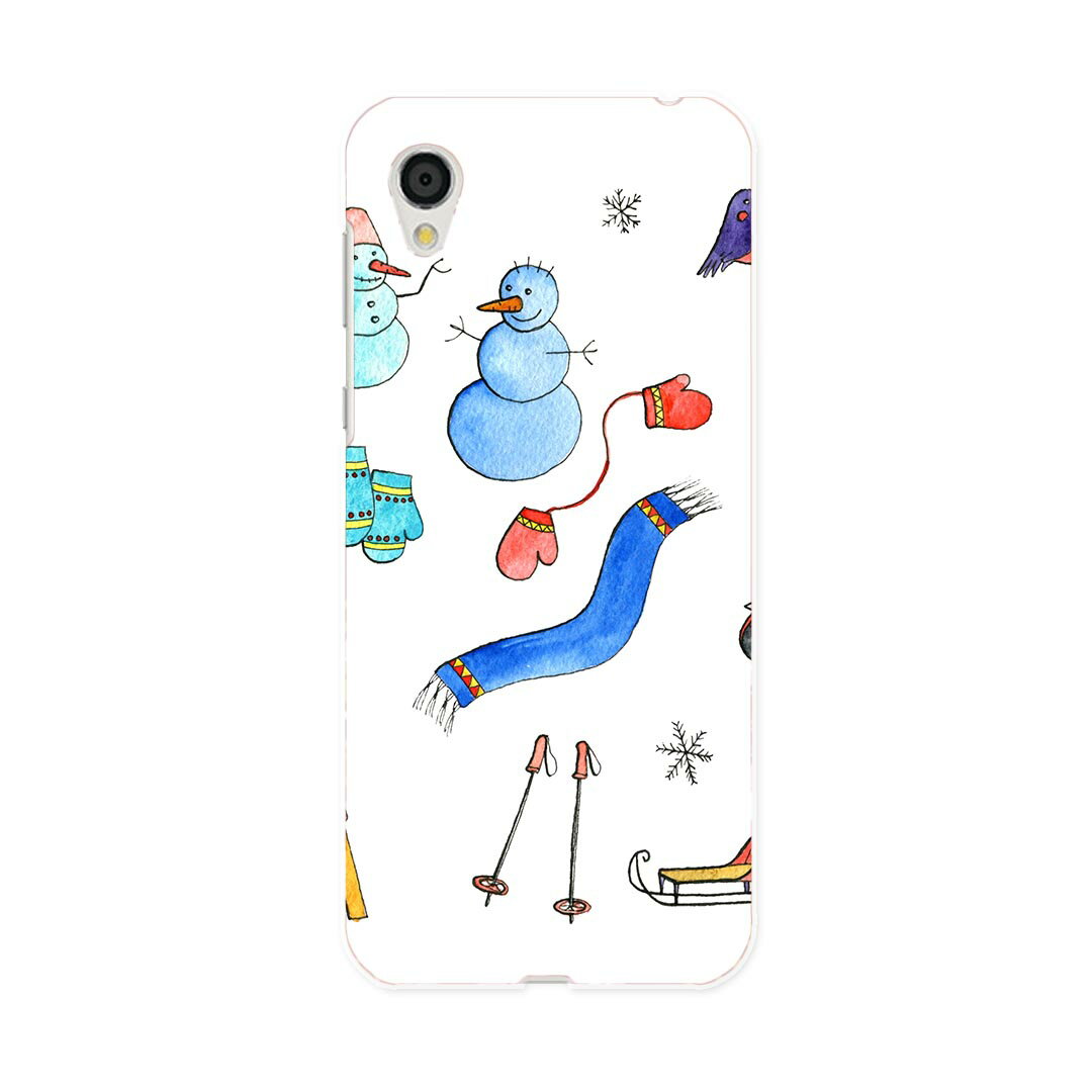 Mobile Phone Cases - SH-01L AQUOS sense2 アクオス センスツー docomo ドコモ sh01l スマホ カバー ケース スマホケース スマホカバー PC ハードケース 015551 雪　雪だるま　スキー　冬