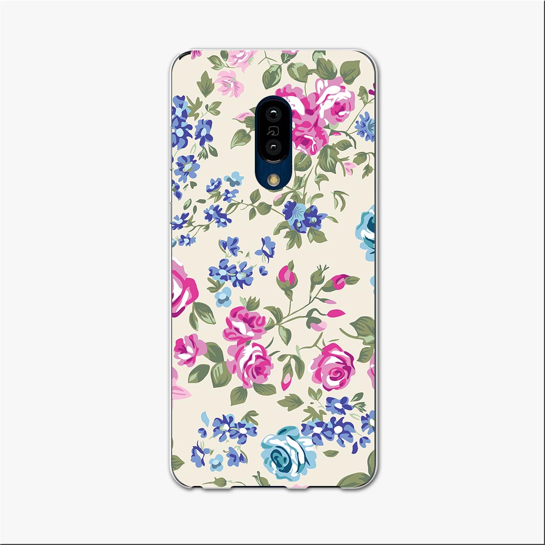 AQUOS zero2 アクオス ゼロツー aquoszero2 ソフトバンク softbank スマホ カバー ケース スマホケース スマホカバー TPU ソフトケース 004757 花　ピンク　青(2.0)