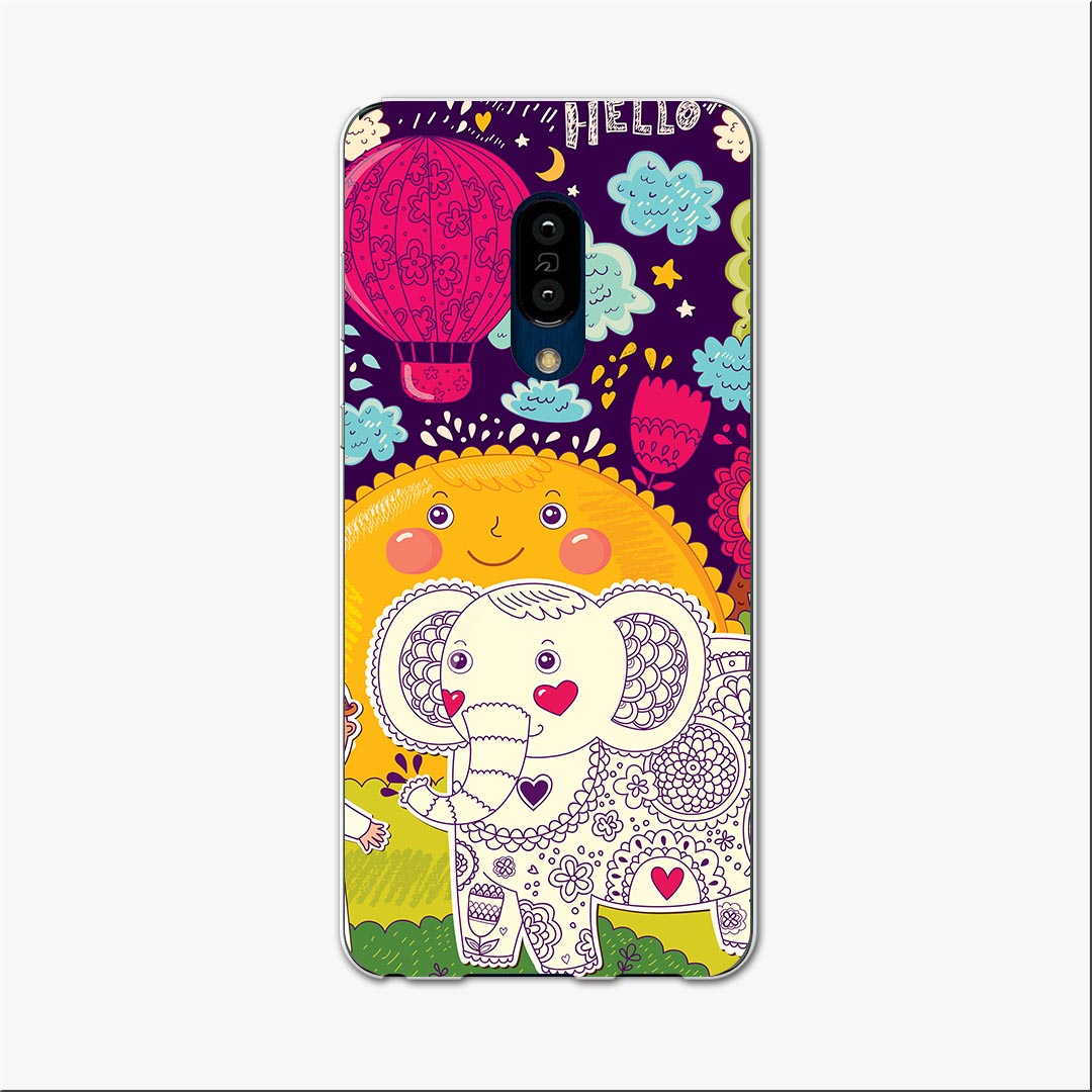 SHV47 AQUOS zero2 アクオス ゼロツー shv47 au エーユー スマホ カバー ケース スマホケース スマホカバー TPU ソフトケース 005334 イラスト　太陽　ぞう　花