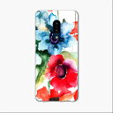 AQUOS zero2 アクオス ゼロツー aquoszero2 ソフトバンク softbank スマホ カバー ケース スマホケース スマホカバー TPU ソフトケース 008095 花 フラワー 水彩 赤 ブルー レッド(2)