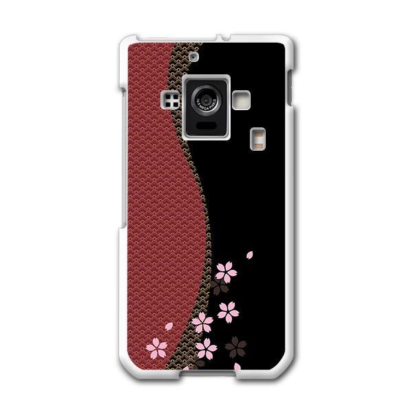 SH-02E AQUOS PHONE ZETA アクオスフォン sh02e docomo ドコモ スマホ カバー スマホケース ハード pc ケース ハードケース 和柄　桜　黒 クール フラワー 000049