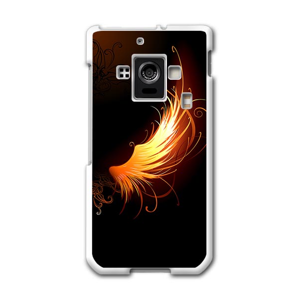 SH-02E AQUOS PHONE ZETA アクオスフォン sh02e docomo ドコモ スマホ カバー スマホケース ハード pc ケース ハードケース 羽　オレンジ クール 000439