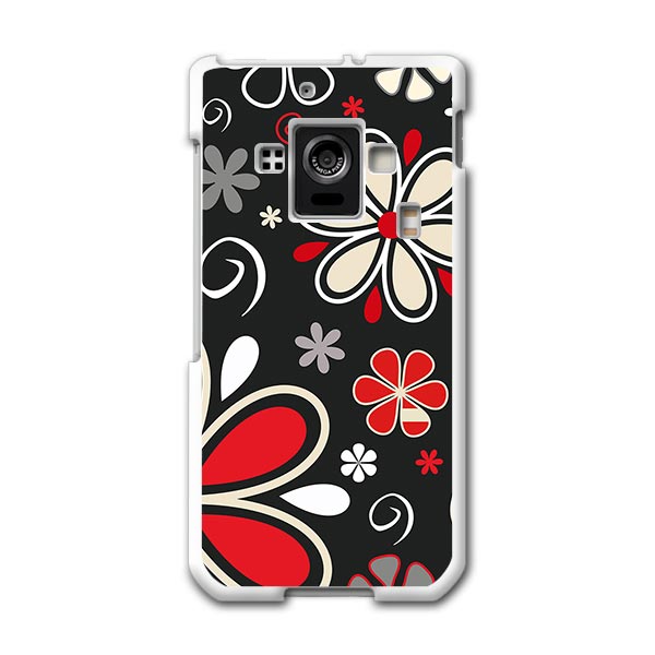 SH-02E AQUOS PHONE ZETA アクオスフォン sh02e docomo ドコモ スマホ カバー スマホケース ハード pc ケース ハードケース 花 フラワー 赤 レッド 模様 フラワー 007735