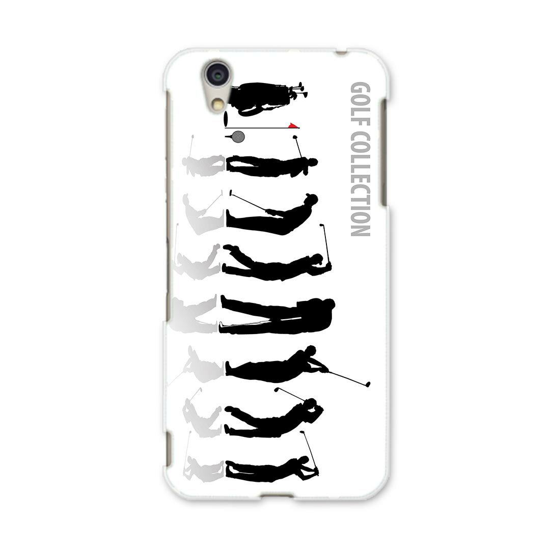 AQUOSL AQUOS L UQ mobile Sharp シャープ simfree SIMフリー スマホ カバー ケース スマホケース スマホカバー PC ハードケース 000140 ゴルフ　ショット　イラスト