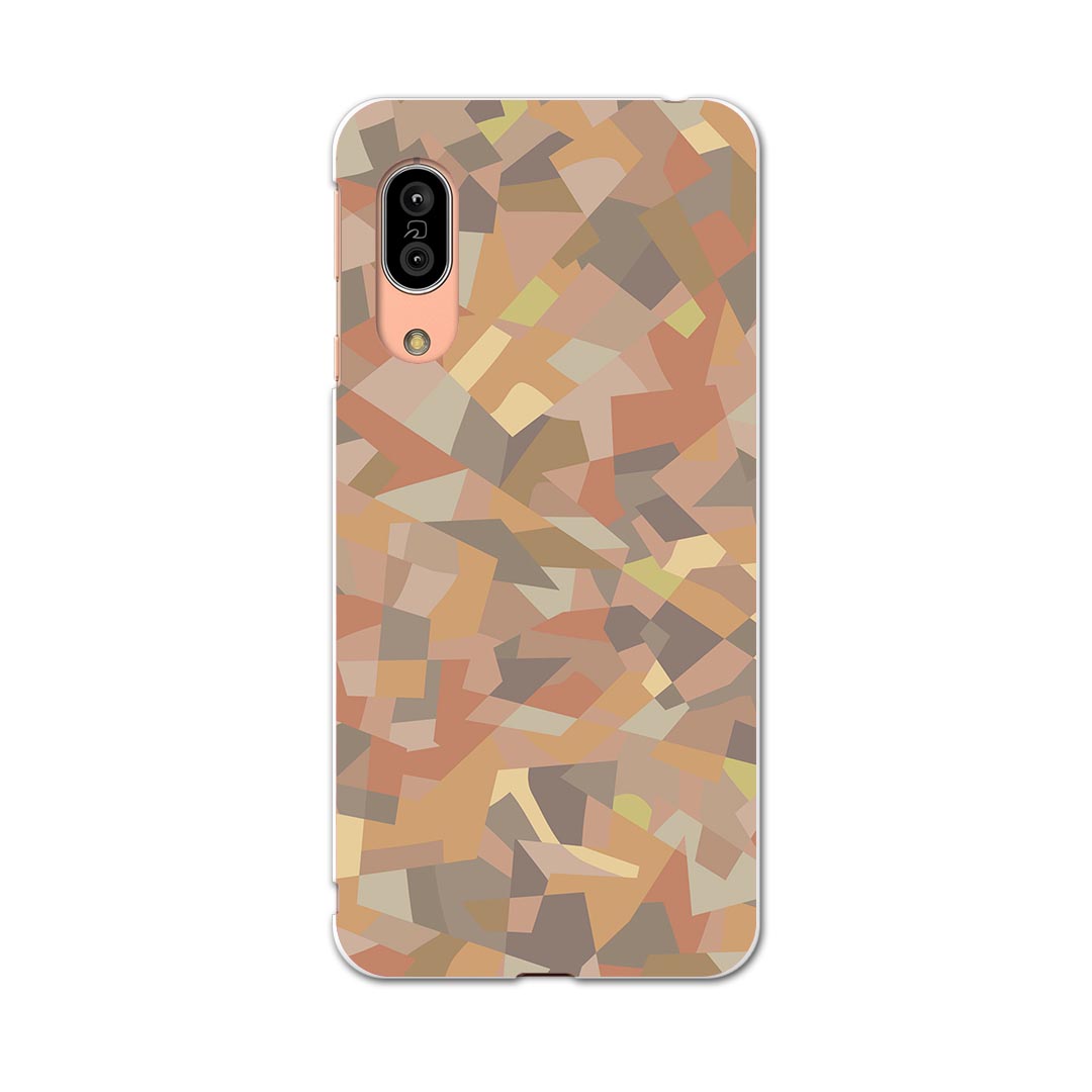 SHV45 AQUOS sense3 アクオス センススリー shv45 エーユー au スマホ カバー ケース スマホケース スマホカバー PC ハードケース 000542 カモフラージュ　茶色