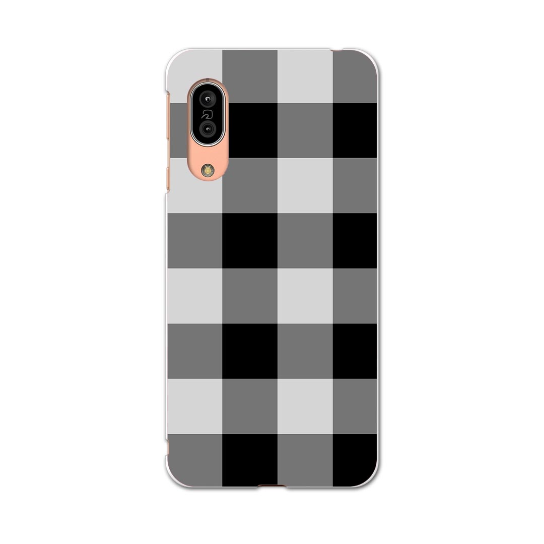 SH-02M AQUOS sense3 アクオス センススリー sh02m docomo ドコモ スマホ カバー 全機種対応 あり ケース スマホケース スマホカバー TPU ソフトケース 004154 チェック　白　黒