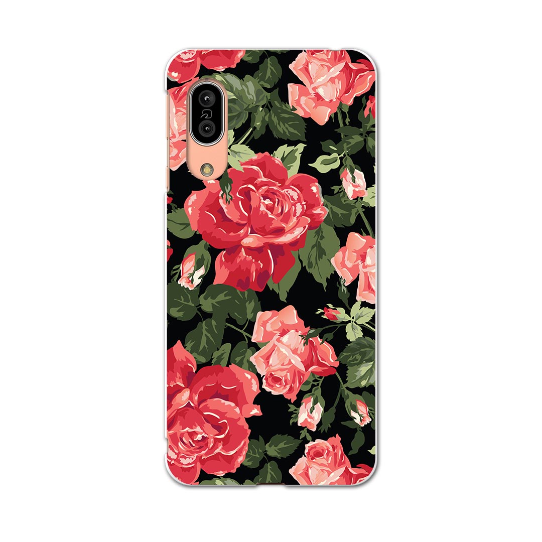 SH-02M AQUOS sense3 アクオス センススリー sh02m docomo ドコモ スマホ カバー 全機種対応 あり ケース スマホケース スマホカバー TPU ソフトケース 004687 花　フラワー　赤