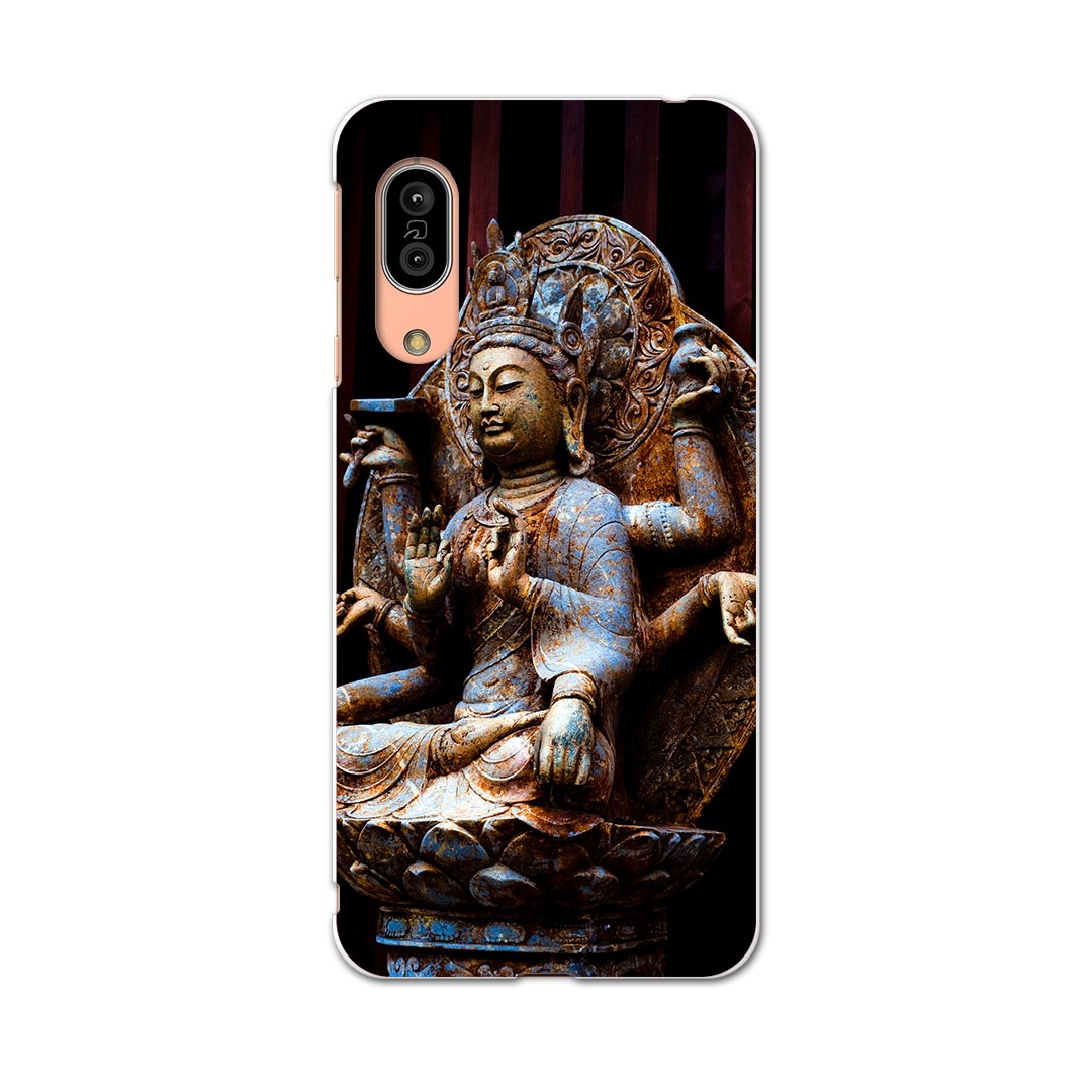 SHV45 AQUOS sense3 アクオス センススリー shv45 エーユー au スマホ カバー ケース スマホケース スマホカバー TPU ソフトケース 005093 仏像　写真　黒