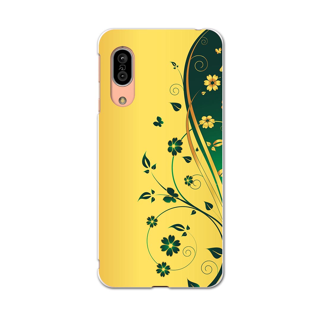 SH-02M AQUOS sense3 アクオス センススリー sh02m docomo ドコモ スマホ カバー 全機種対応 あり ケース スマホケース スマホカバー TPU ソフトケース 007556 花　フラワー　緑　グリーン　イエロー