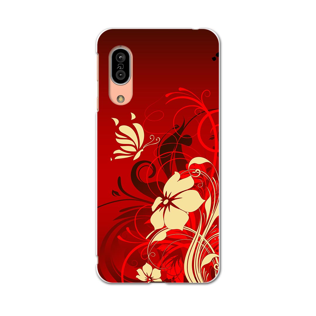 SHV45 AQUOS sense3 アクオス センススリー shv45 エーユー au スマホ カバー ケース スマホケース スマホカバー TPU ソフトケース 007606 花　フラワー　赤　レッド
