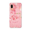 AQUOS sense3 SH-02M アクオス センススリー sh02m 専用ソフトケース スマホカバー カバー ケース tpu ソフト ケース 008299 バレンタイン ピンク リボン ハート