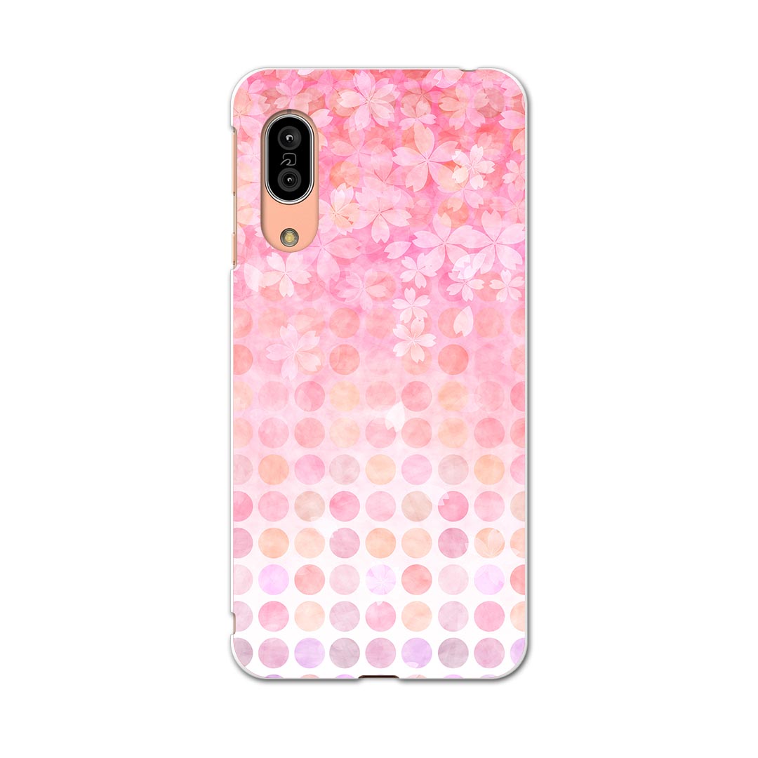 SHV45 AQUOS sense3 アクオス センススリー shv45 エーユー au スマホ カバー ケース スマホケース スマホカバー TPU ソフトケース 008590 花　フラワー　ピンク　桜　水玉