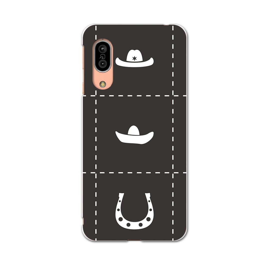 SH-02M AQUOS sense3 アクオス センススリー sh02m docomo ドコモ スマホ カバー 全機種対応 あり ケース スマホケース スマホカバー TPU ソフトケース 008816 イラスト　カウボーイ　アイコン