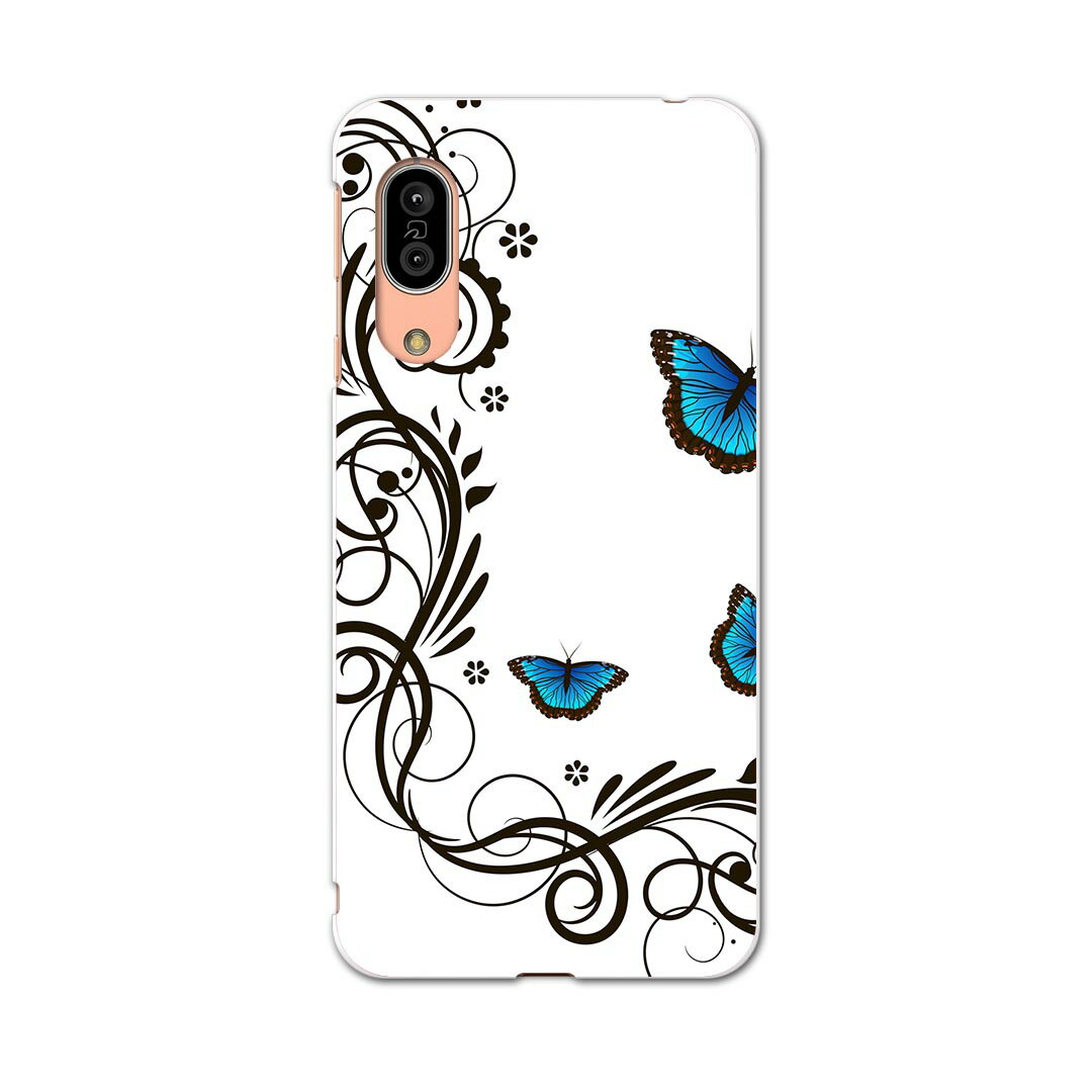 AQUOS sense3 SH-02M アクオス センススリー sh02m 専用ソフトケース スマホカバー カバー ケース tpu ソフト ケース 009684 蝶　　青(2)