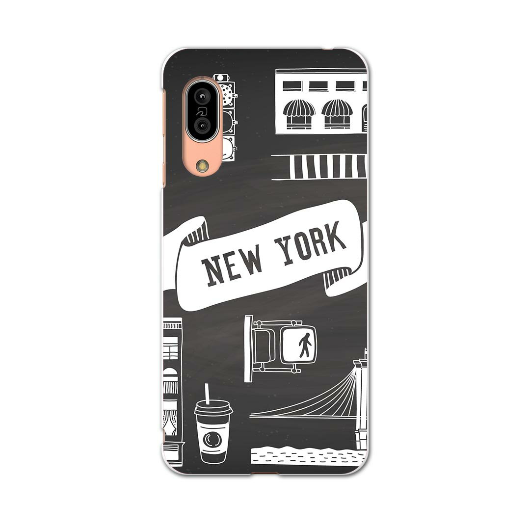 AQUOS sense3 SH-02M アクオス センススリー sh02m 専用ソフトケース スマホカバー カバー ケース tpu ソフト ケース 010842 ニューヨーク 風景 コーヒー