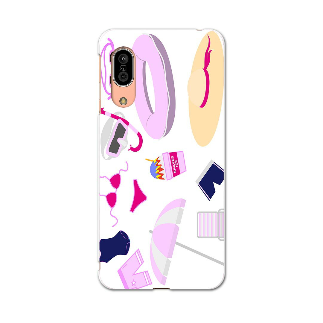 SH-02M AQUOS sense3 アクオス センススリー sh02m docomo ドコモ スマホ カバー 全機種対応 あり ケース スマホケース スマホカバー TPU ソフトケース 014107 海 ビーチ パラソル