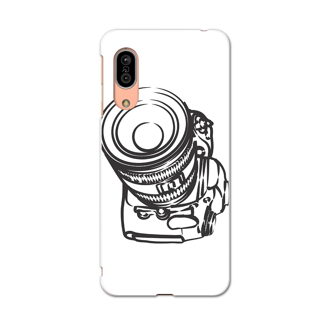 SH-02M AQUOS sense3 アクオス センススリー sh02m docomo ドコモ スマホ カバー 全機種対応 あり ケース スマホケース スマホカバー TPU ソフトケース 014761 カメラ　白黒　一眼レフ