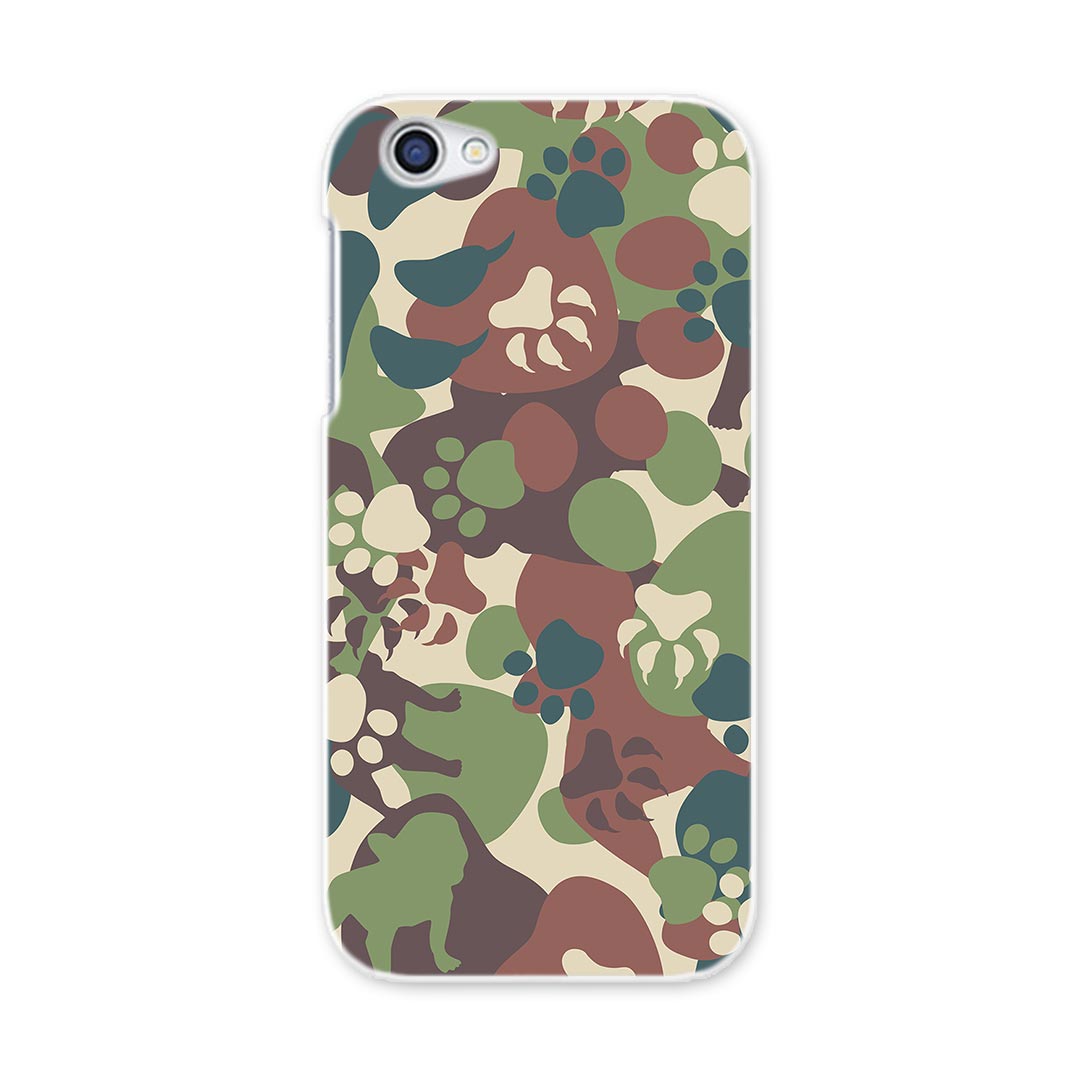 SH-03J AQUOS R アクオス R sh03j docomo ドコモ スマホ カバー スマホケース スマホカバー PC ハードケース 迷彩　カモフラ　犬 ラブリー フラワー 004655