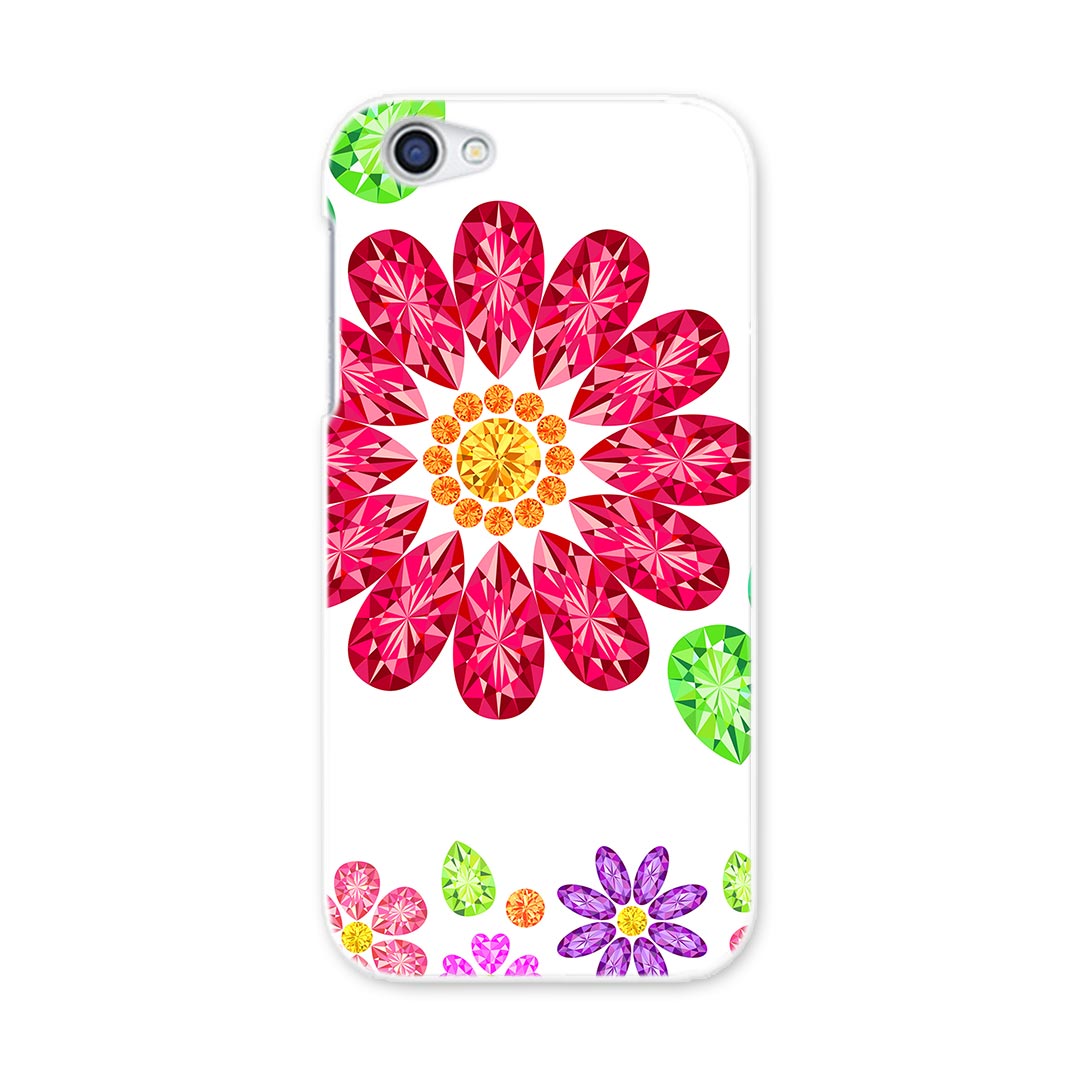SH-03J AQUOS R アクオス R sh03j docomo ドコモ スマホ カバー スマホケース スマホカバー PC ハードケース 花　宝石　イラスト　赤 フラワー 005194