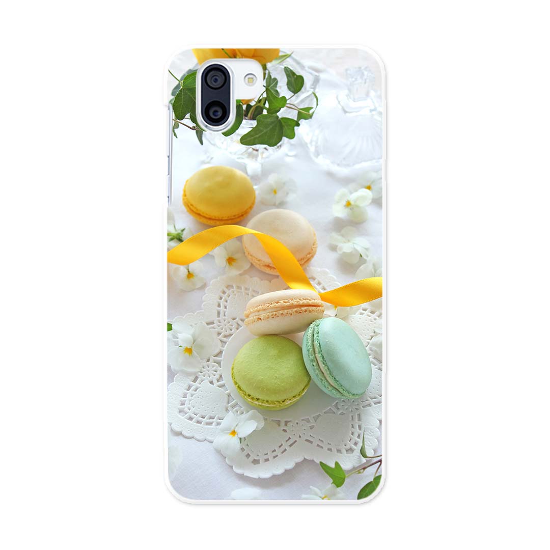 SH-03K AQUOS R2 アクオスアールツー docomo sh03k ドコモ スマホ カバー ケース スマホケース スマホカバー PC ハードケース 002617 マカロン　花　黄色