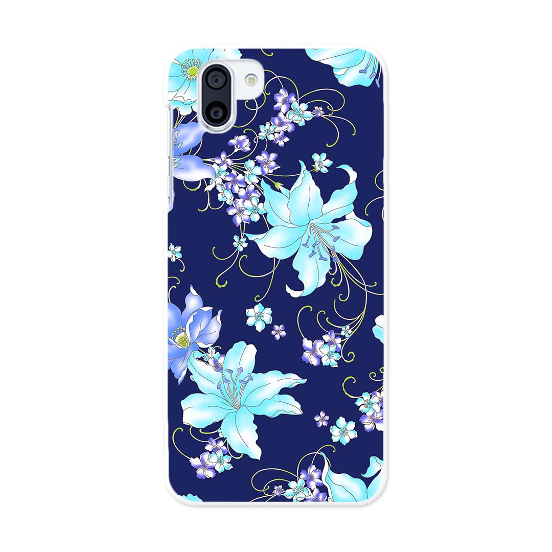 SH-03K AQUOS R2 アクオスアールツー docomo sh03k ドコモ スマホ カバー ケース スマホケース スマホカバー PC ハードケース 008641 花　フラワー　水色　青　ブルー