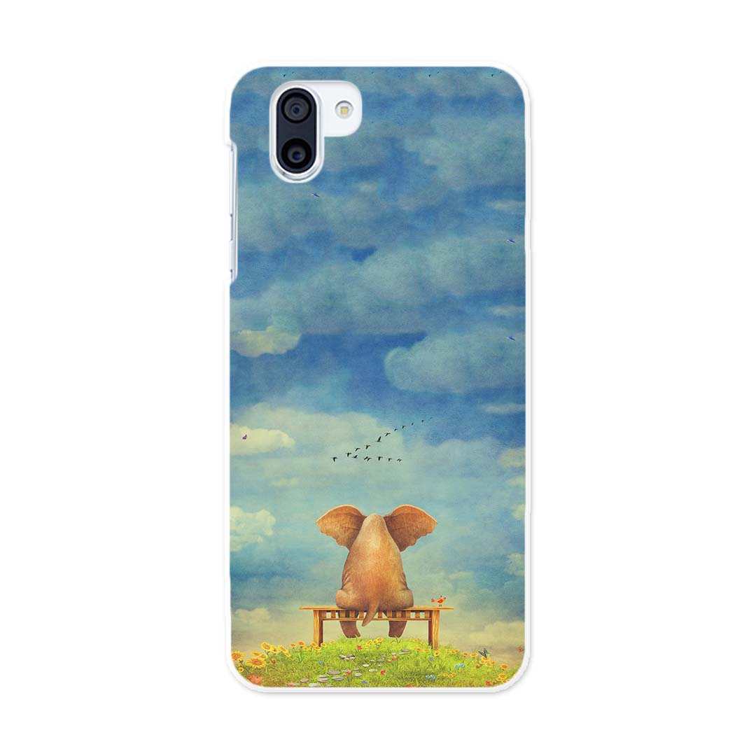 SH-03K AQUOS R2 アクオスアールツー docomo sh03k ドコモ スマホ カバー スマホケース スマホカバー PC ハードケース 011526 ゾウ　動物　青空