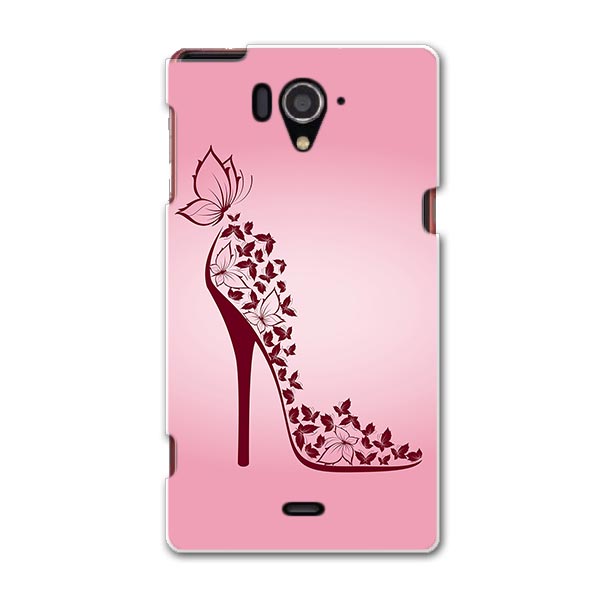 SH-04F AQUOS ZETA アクオスゼータ sh04f docomo ドコモ スマホ カバー ケース スマホケース スマホカバー TPU ソフトケース ヒール パンプス 靴 蝶 ラグジュアリー ラブリー 001579