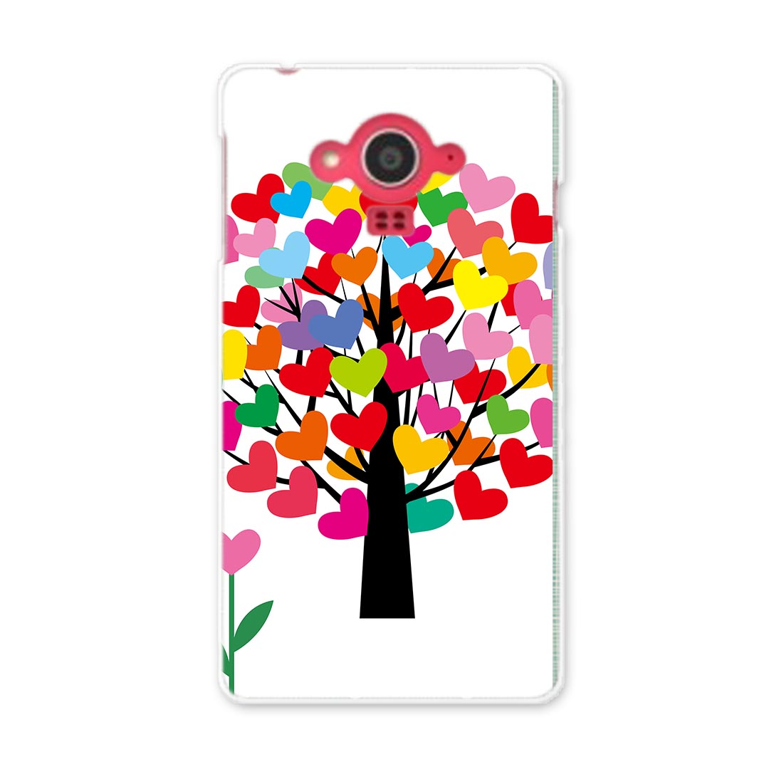 Mobile Phone Cases - SH-04G AQUOS EVER アクオスエバー sh04g docomo ドコモ スマホ カバー スマホケース スマホカバー PC ハードケース ハート　カラフル　木 ラブリー 005222