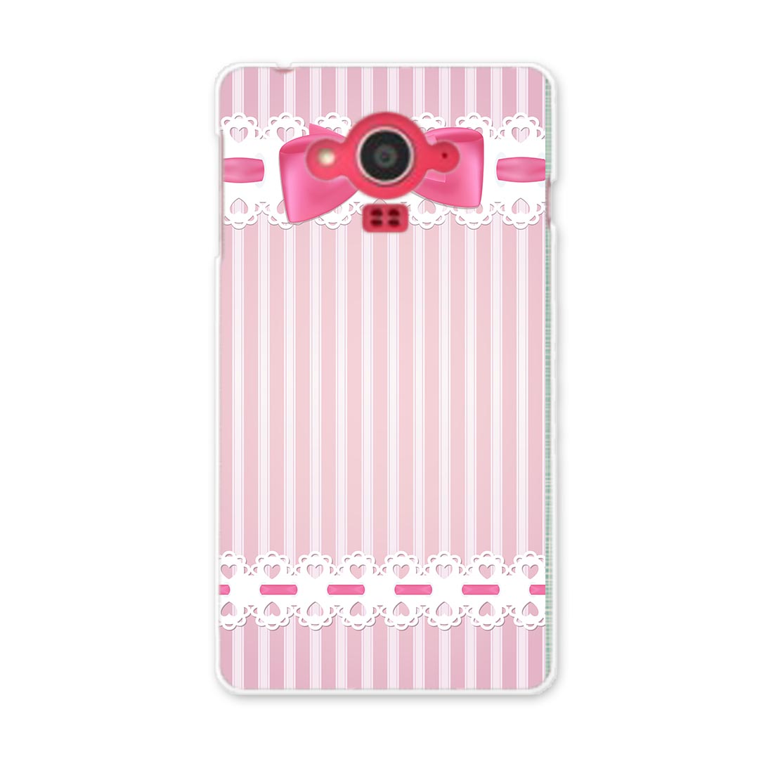 SH-04G AQUOS EVER アクオスエバー sh04g docomo ドコモ スマホ カバー スマホケース スマホカバー PC ハードケース リボン　ストライプ ラブリー 005409