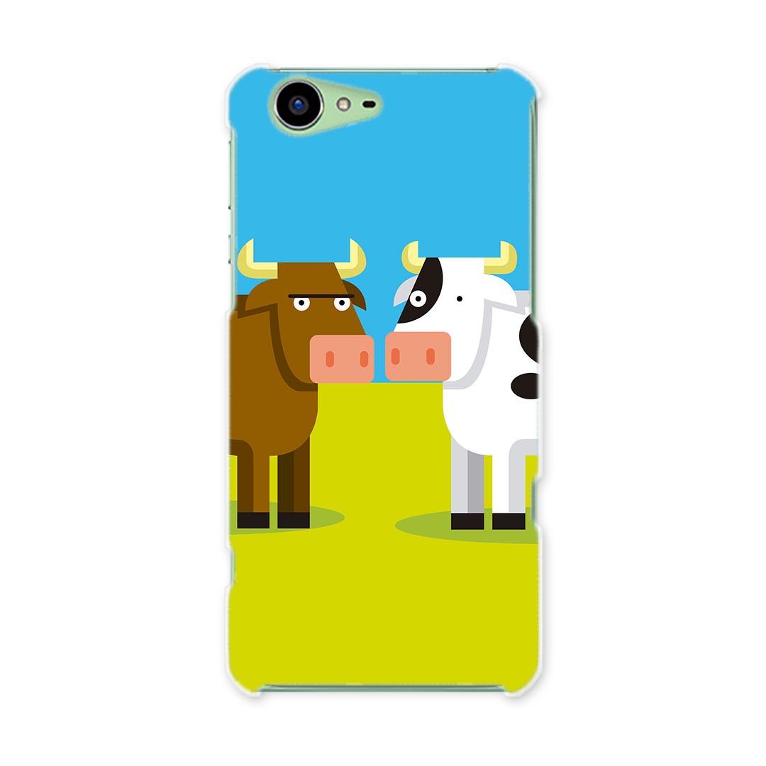 SH-04H AQUOS ZETA アクオスフォン ゼータ sh04h docomo ドコモ スマホ カバー スマホケース スマホカバー PC ハードケース イラスト　動物　牛　うし アニマル 008209