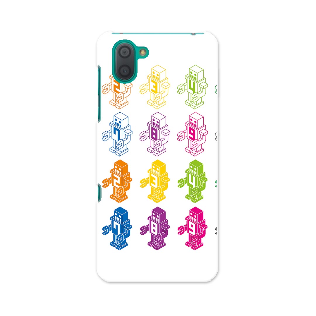 SH-04L AQUOS R3 アクオス アールスリー sh04l docomo ドコモ スマホ カバー ケース スマホケース スマホカバー PC ハードケース 000135 カラフル　ロボット　数字