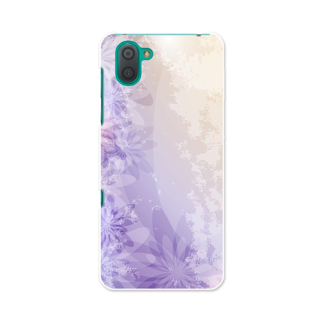 SHV44 AQUOS R3 アクオス アールスリー au エーユー shv44 スマホ カバー 全機種対応 あり ケース スマホケース スマホカバー PC ハードケース 002000 花　フラワー　紫(2.0)