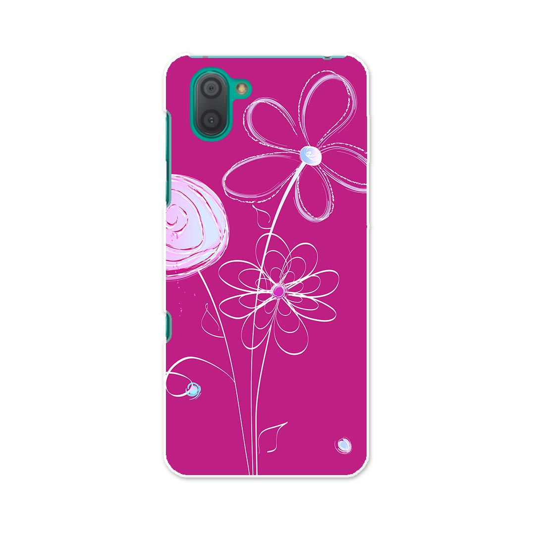 SHV44 AQUOS R3 アクオス アールスリー au エーユー shv44 スマホ カバー 全機種対応 あり ケース スマホケース スマホカバー PC ハードケース 007732 花　フラワー　ピンク