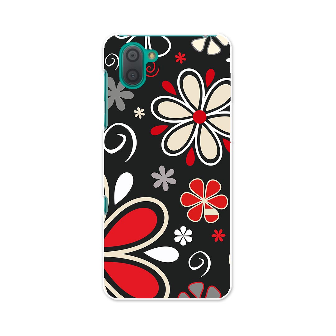 SH-04L AQUOS R3 アクオス アールスリー sh04l docomo ドコモ スマホ カバー ケース スマホケース スマホカバー PC ハードケース 007735 花　フラワー　赤　レッド　模様