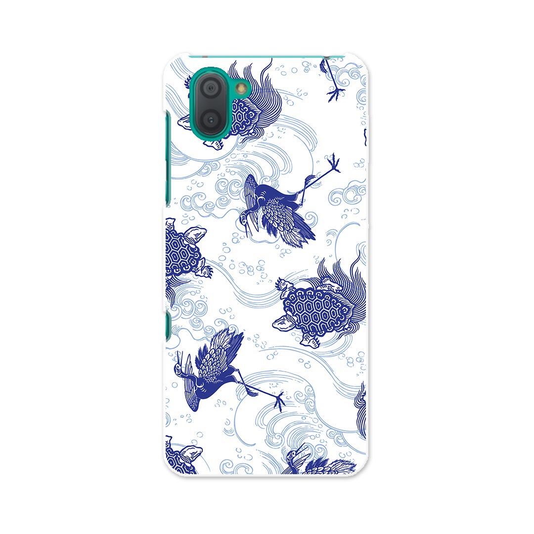 808SH AQUOS R3 アクオス アールスリー 808sh softbank ソフトバンク スマホ カバー ケース スマホケース スマホカバー TPU ソフトケース 008261 和風　和柄　亀　鶴　青　ブルー