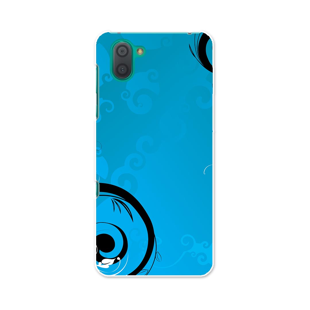 SHV44 AQUOS R3 アクオス アールスリー au エーユー shv44 スマホ カバー 全機種対応 あり ケース スマホケース スマホカバー TPU ソフトケース 008284 青　ブルー　植物