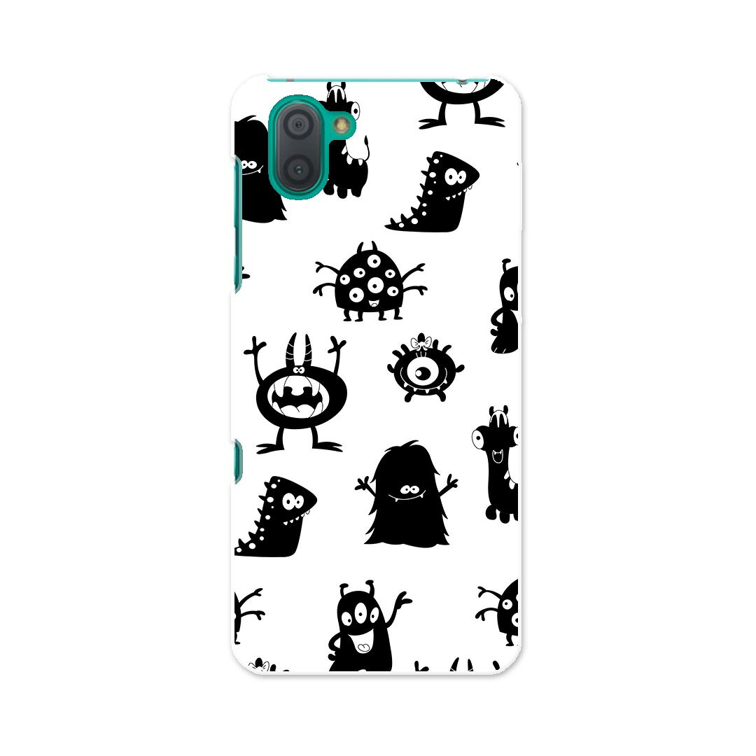 乐天商城 - 808SH AQUOS R3 アクオス アールスリー 808sh softbank ソフトバンク スマホ カバー ケース スマホケース スマホカバー TPU ソフトケース 008371 白黒　モンスター　模様